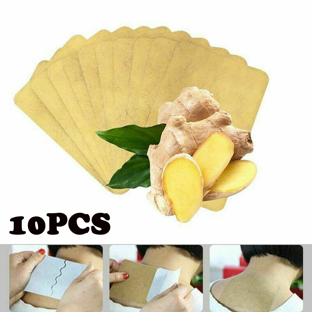 10Pcs Ginger Detox Patch Body Neck Knee Pad Pain Relief ...