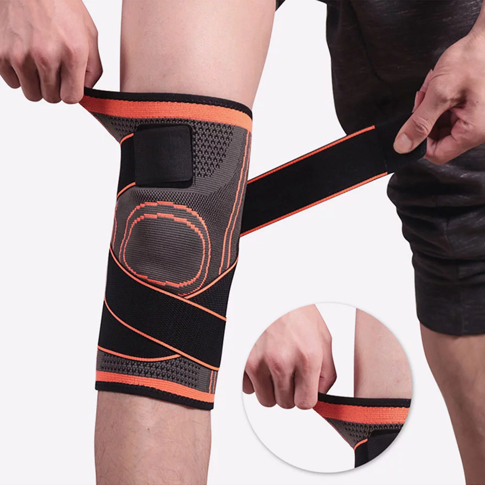 4 Sizes Knee Compression Sleeve 360 Degrees Sport Knee ...