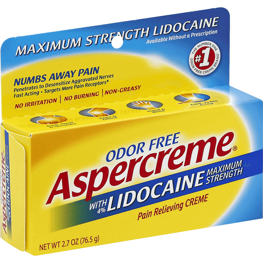 Aspercreme With Lidocaine Maximum Strength Pain Relieving ...