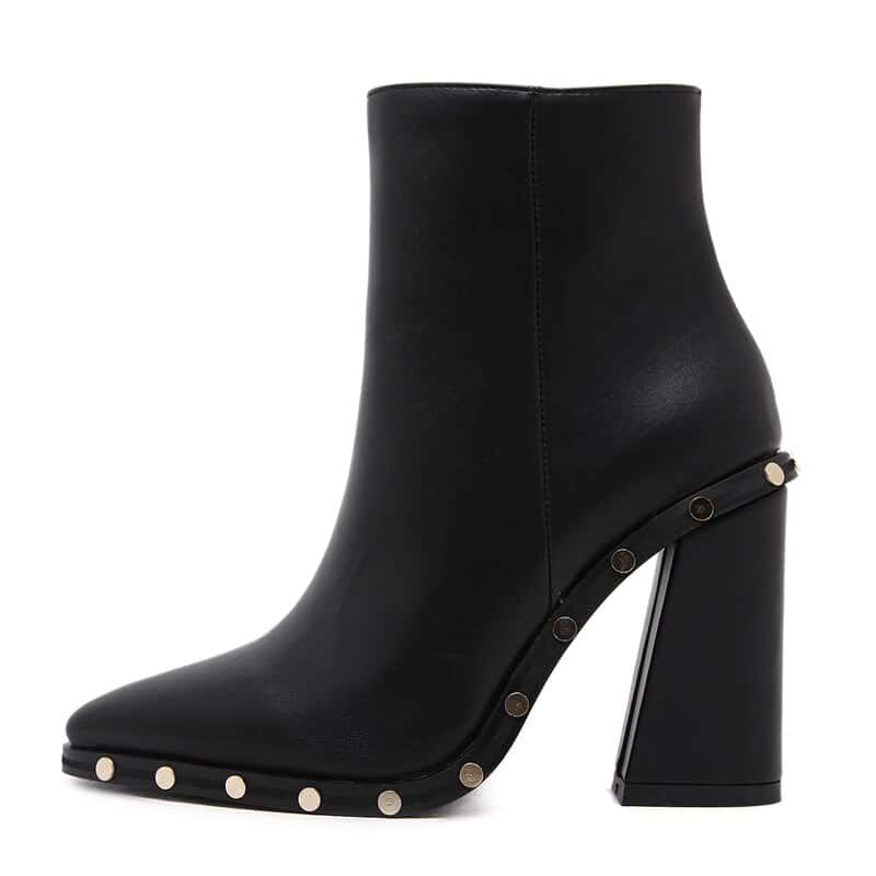 Cheap Price High Quality Black Suede Leather Gold Studded Over The Knee ...