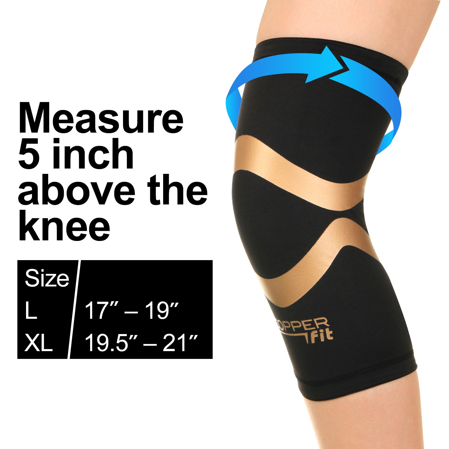 Copper Fit Pro Series Compression Knee Brace Sleeve ...