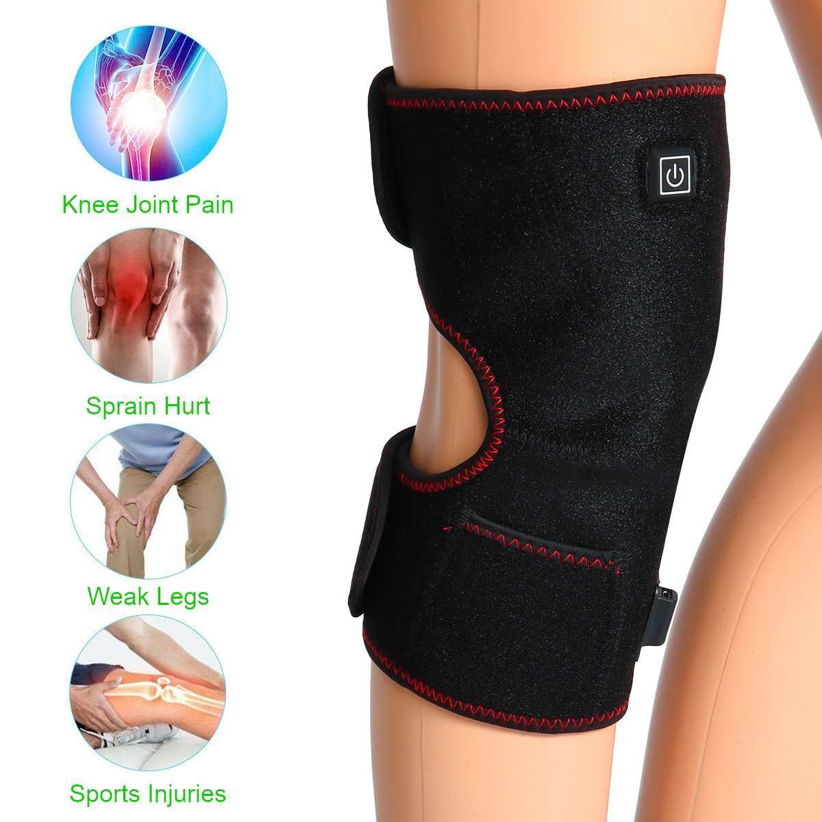 Electric Knee Heating Pad Joint Warmer Auxiliary Therapy Cold Wrapped ...