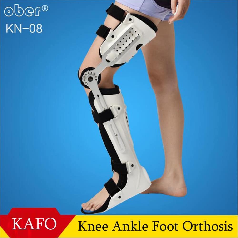 Knee Ankle Foot Orthosis KAFO Brace Fixed Rigid Thigh Knee Joint Ankle ...