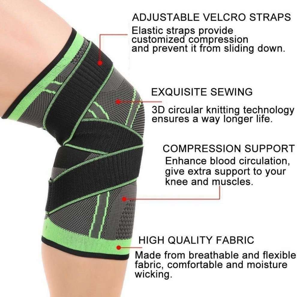 Knee Brace, Compression Knee Sleeve Wraps with Adjustable ...