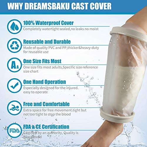 Knee Cast Wound Covers for Shower, Waterproof Reusable ...