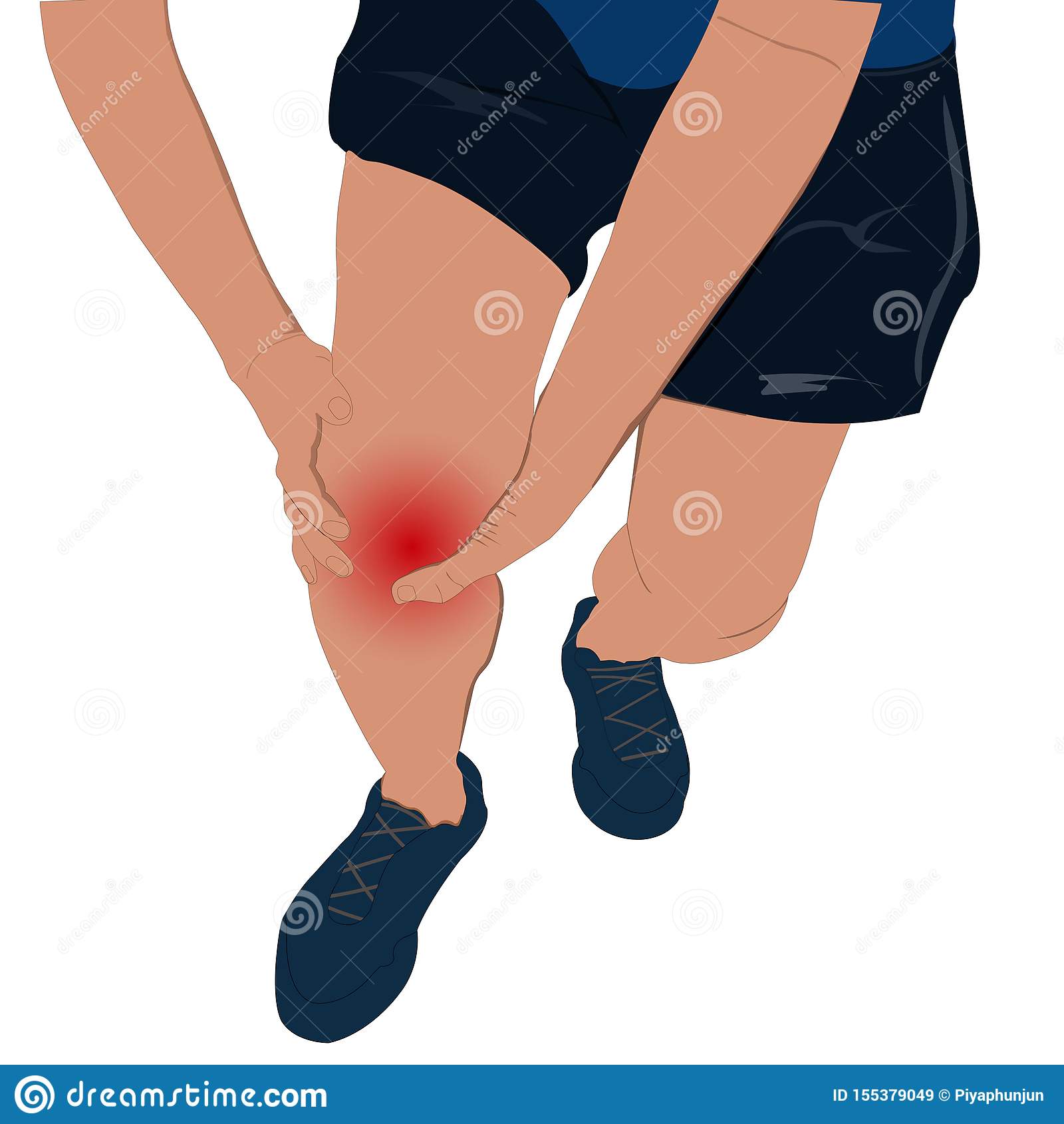Tendon Knee Joint Problems Painful, Swelling Cartoon Vector ...