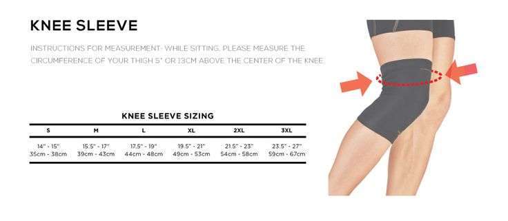 Tommie Copper Knee Sleeve Size Chart