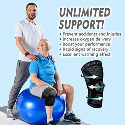 Trace Kasa 2 Pack Knee Brace for Working Out, Knee Compression Sleeve ...
