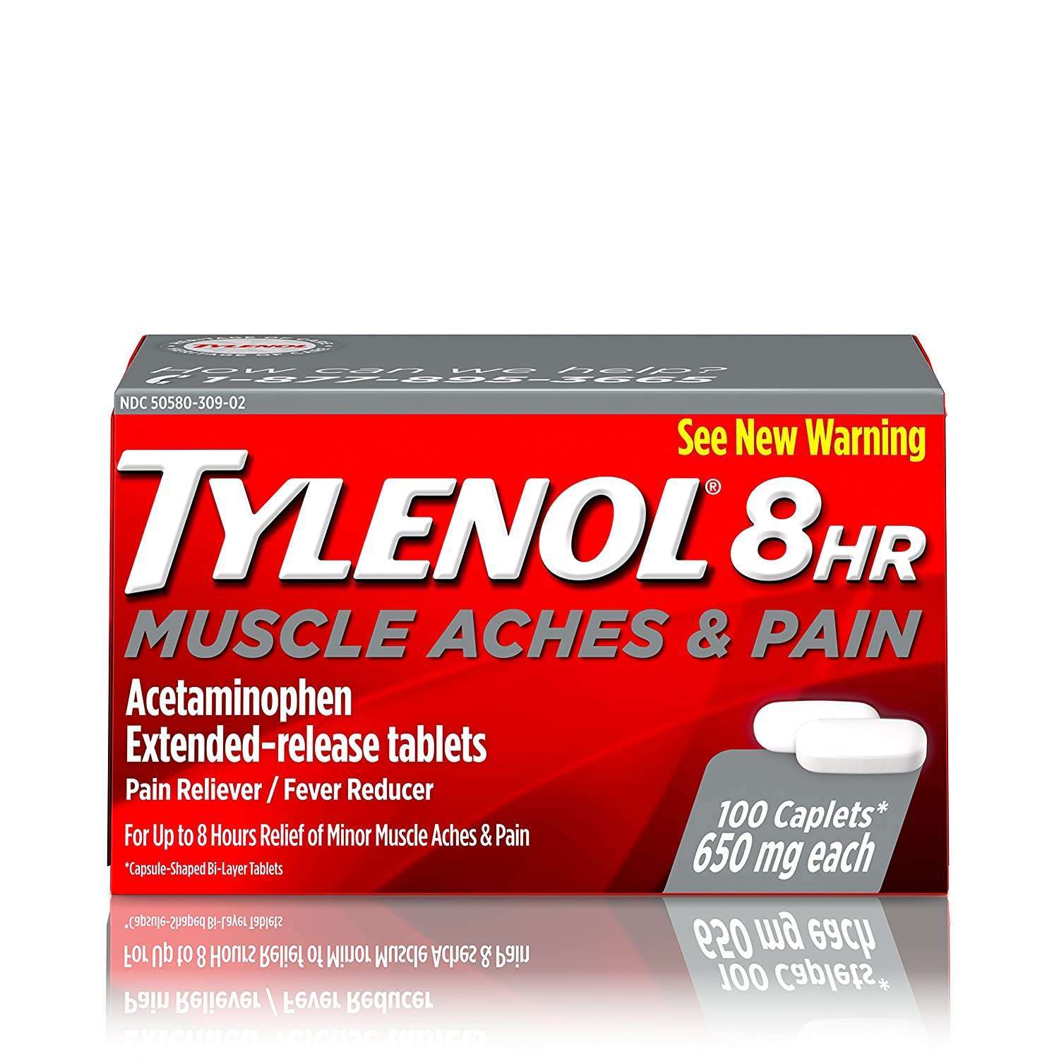 Tylenol 8 HR Muscle Aches &  Pain, Pain Relief from and 650 ...